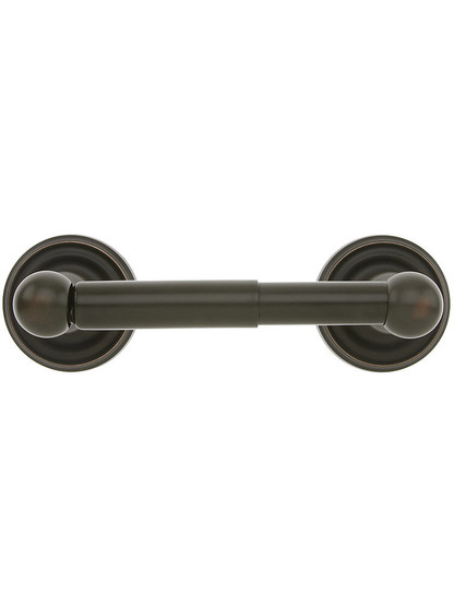 Brass Toilet-Paper Holder with Classic Rosettes in Oil-Rubbed Bronze.
